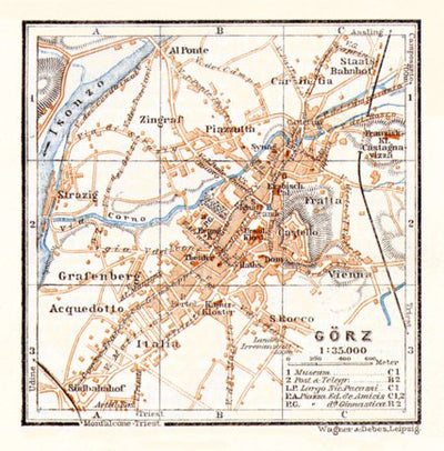 Görz (Gorizia) town plan, 1913