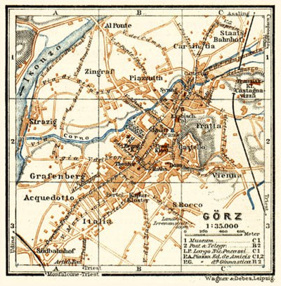 Görz (Gorizia) town plan, 1911