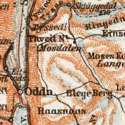 Indre Hardanger and Voss, region map, 1931