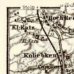 Danzig (Gdańsk) environs map, 1887