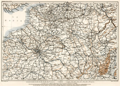 Map of the Northern France, 1909