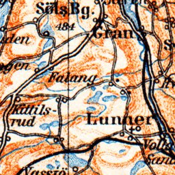 Kröderen - Randsfjord - Valders, region map, 1910