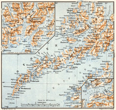 Lofoten Islands map, 1910