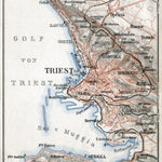 Triest (Trieste) and environs map, 1910