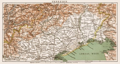Veneto region map, 1903