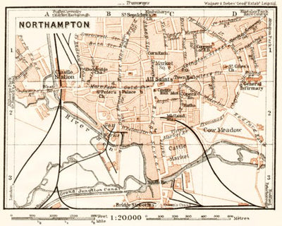 Northampton city map, 1906