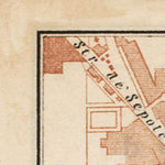 Pompei (Pompeii) general plan with typical street level inset plan, 1898
