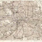 London, city map with tram and tube network, 1909