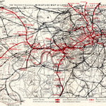 London miniature map with the District Railroad diagram, 1907