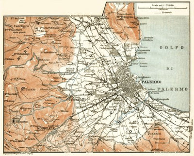 Palermo environs map, 1912