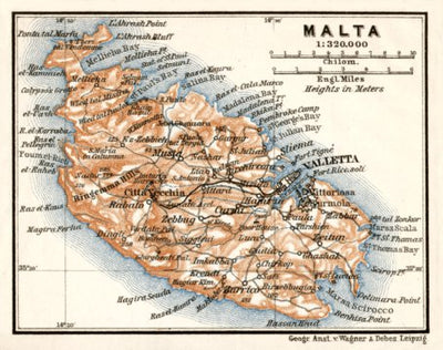 Malta general map, 1912