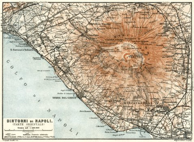 Naples (Napoli) environs map, eastern part map, 1929