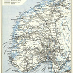 Norway, southern part. Railway network map, 1913