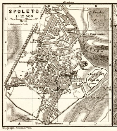 Spoleto town plan, 1909