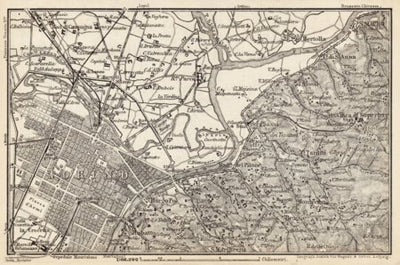 Turin (Torino) and environs map, 1898