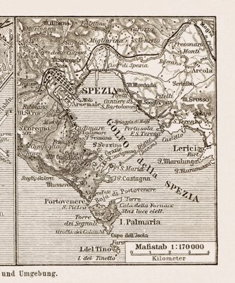 Spezia environs map, 1913 (1:40,000 scale)