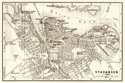 Stavanger city map, 1910