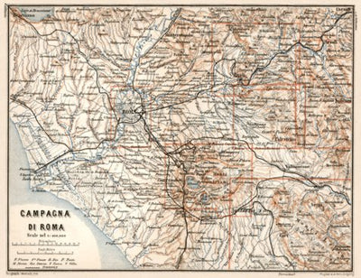 Rome (Roma) and Campagna di Roma map, 1912