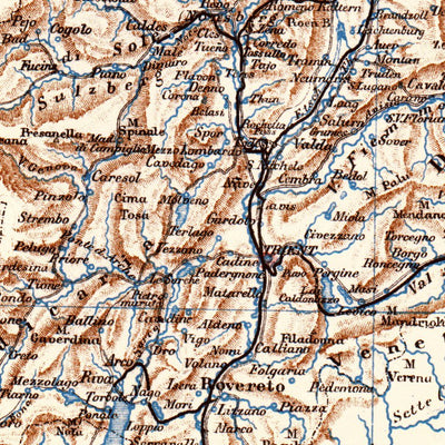 Tyrol (Tirol), Salzburg and Salzkammergut map, 1911