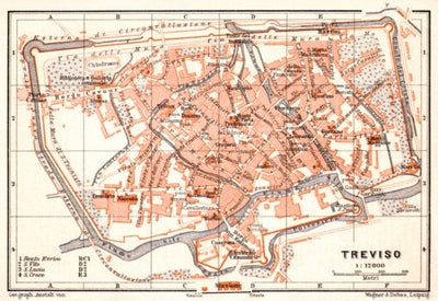 Treviso city map, 1908