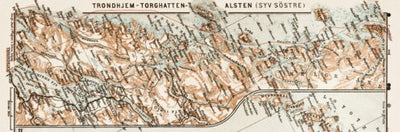 Trondheim (Trondhjem) - Torghatten - Alsten (Syv. Söstre) route map, 1931
