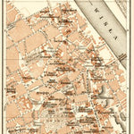 Warsaw (Варшава, Warschau, Warszawa) city centre map, 1914