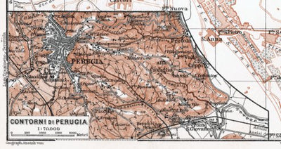 Environs of Perugia map, 1909