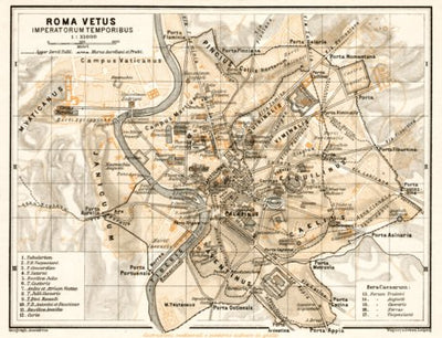 Map of Rome of the Imperial Age (connected to map from 1909)