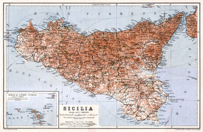 Sicilia (Sicily) map, 1929