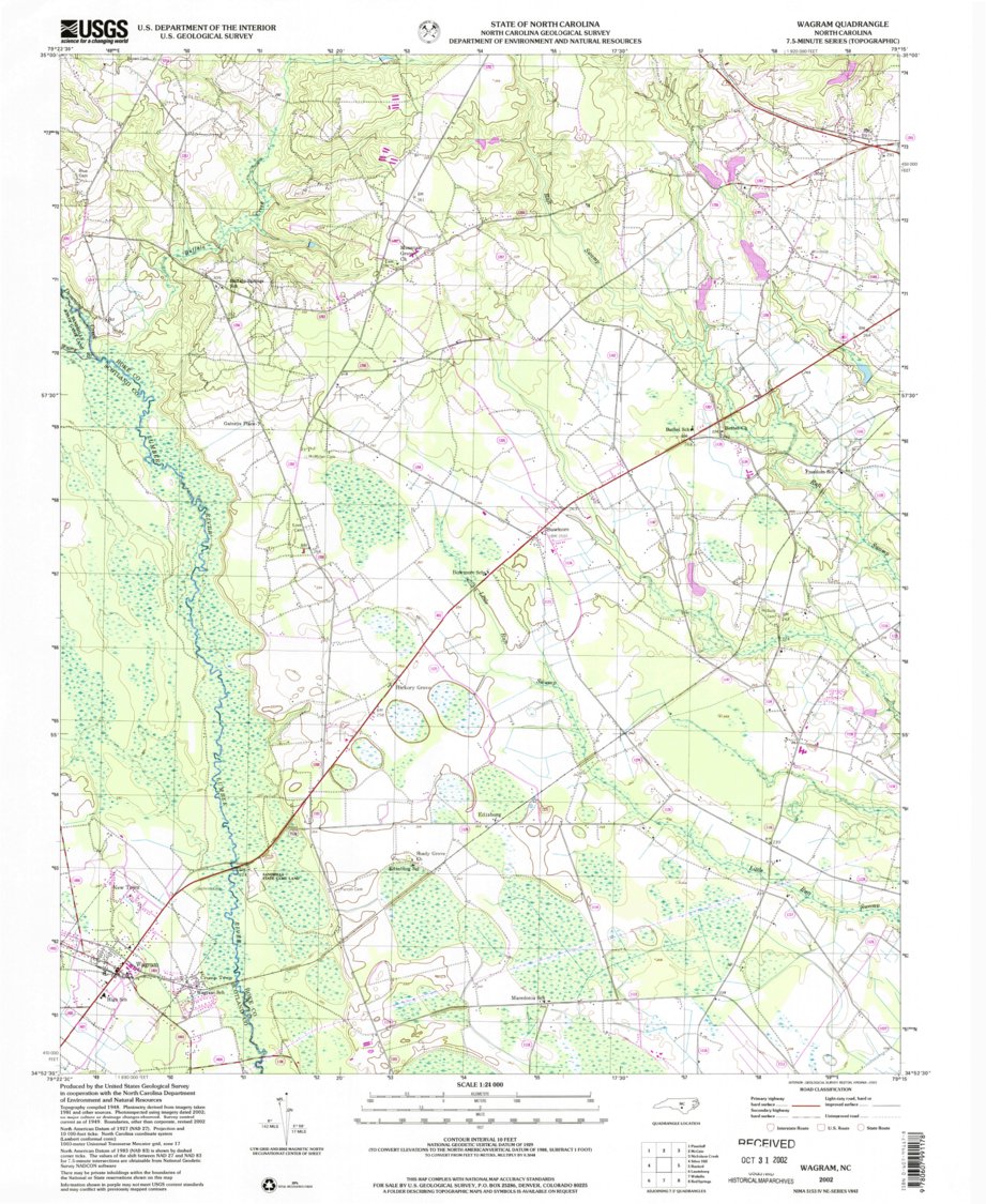 Wagram, NC (2002, 24000Scale) Map by United States Geological Survey