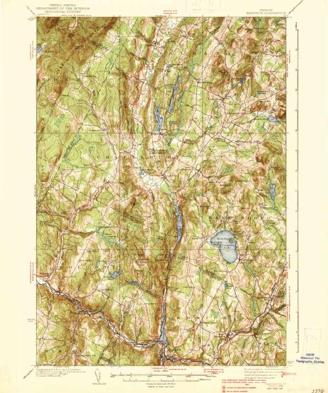 Hardwick, VT (1928, 62500Scale) Map by United States Geological Survey