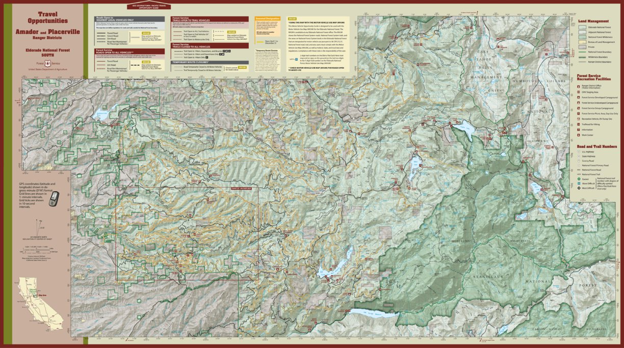 Eldorado National Forest Travel Opportunity Guide (South) Map by US