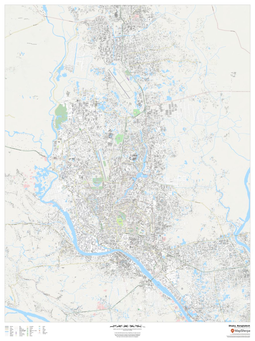 Dhaka, Bangladesh Map by MapSherpa Avenza Maps