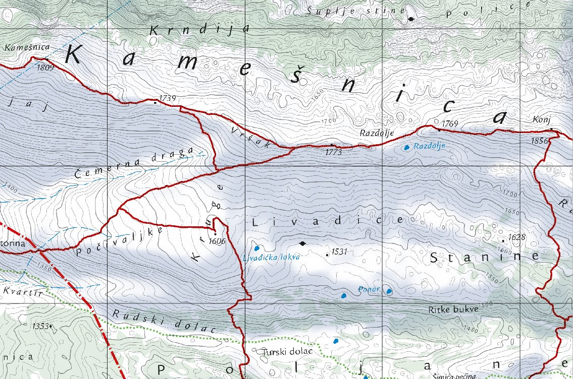 Kamešnica Map by Croatian Mountain Rescue Service HGSS Avenza Maps