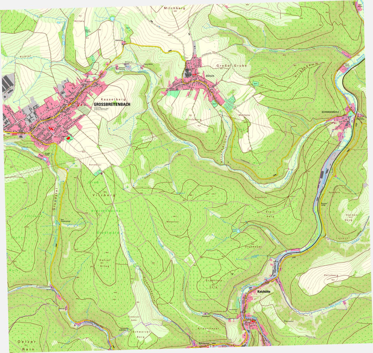 Gro breitenbach 5432 NW Map By Thuringer Landesamt Fur gro-breitenbach-5432-nw-map-by-thuringer-landesamt-fur