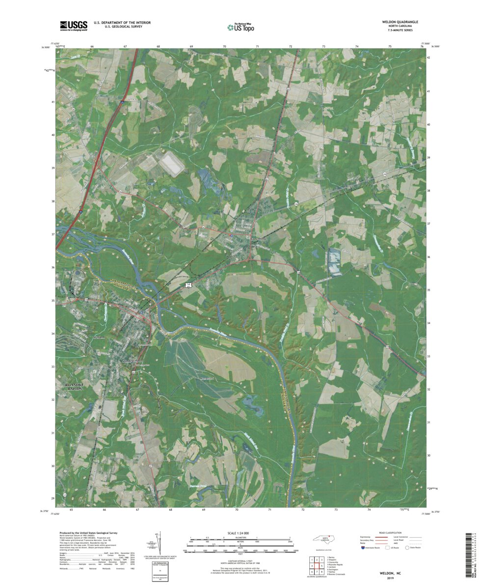 Weldon, NC (2019, 24000Scale) Map by United States Geological Survey