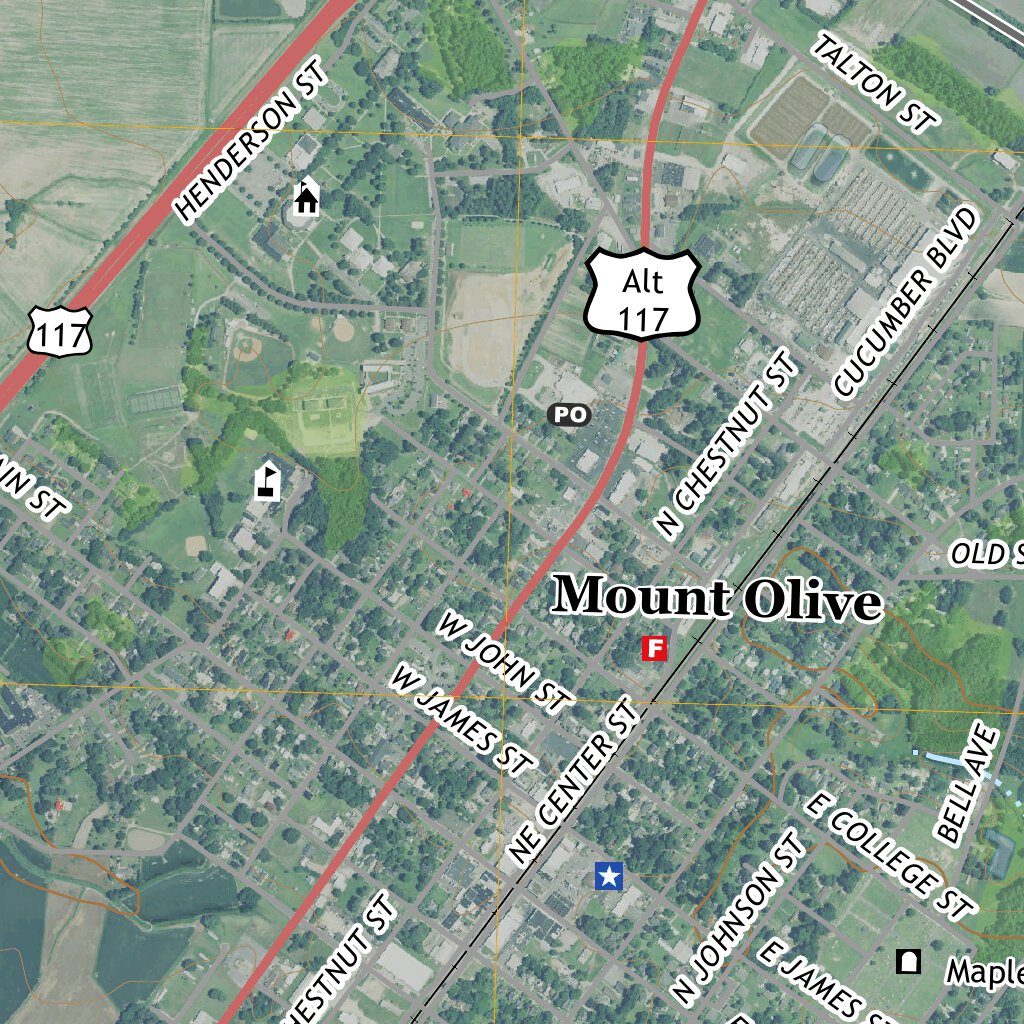 Mount Olive NC (2019 24000 Scale) Map by United States Geological