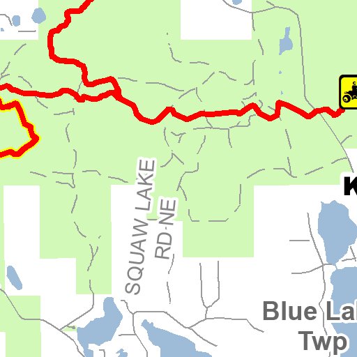 Kalkaska Trail And Route North Map by MI DNR Avenza Maps
