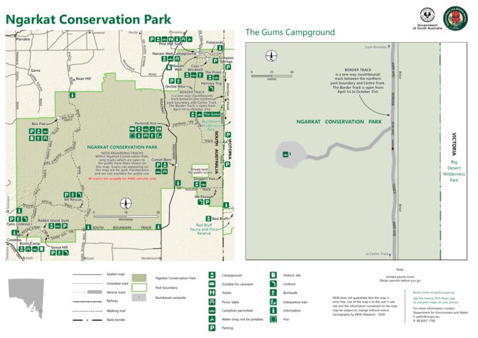 Ngarkat Conservation Park The Gums Campground Map by Department for