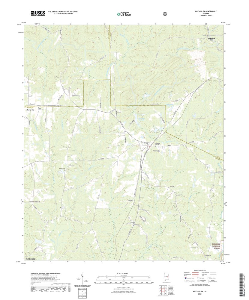 Notasulga, AL (2021, 24000Scale) Map by United States Geological