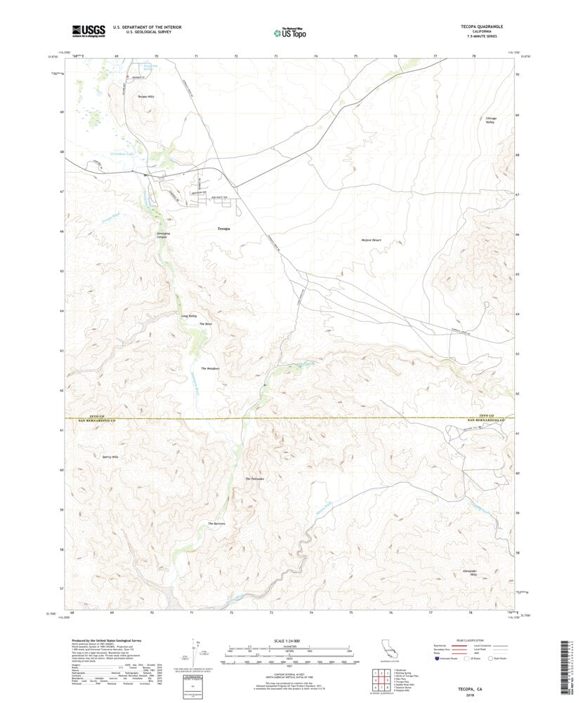 Tecopa, CA (2018, 24000Scale) Map by United States Geological Survey