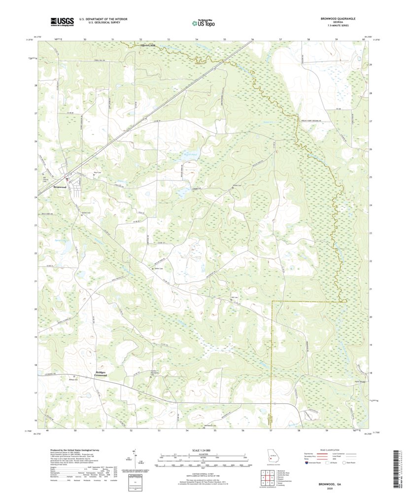 Bronwood, GA (2020, 24000Scale) Map by United States Geological Survey Avenza Maps