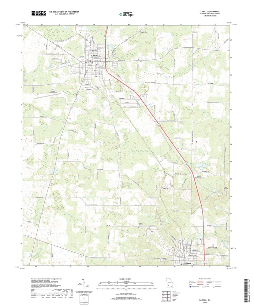 Camilla, GA (2020, 24000Scale) Map by United States Geological Survey Avenza Maps