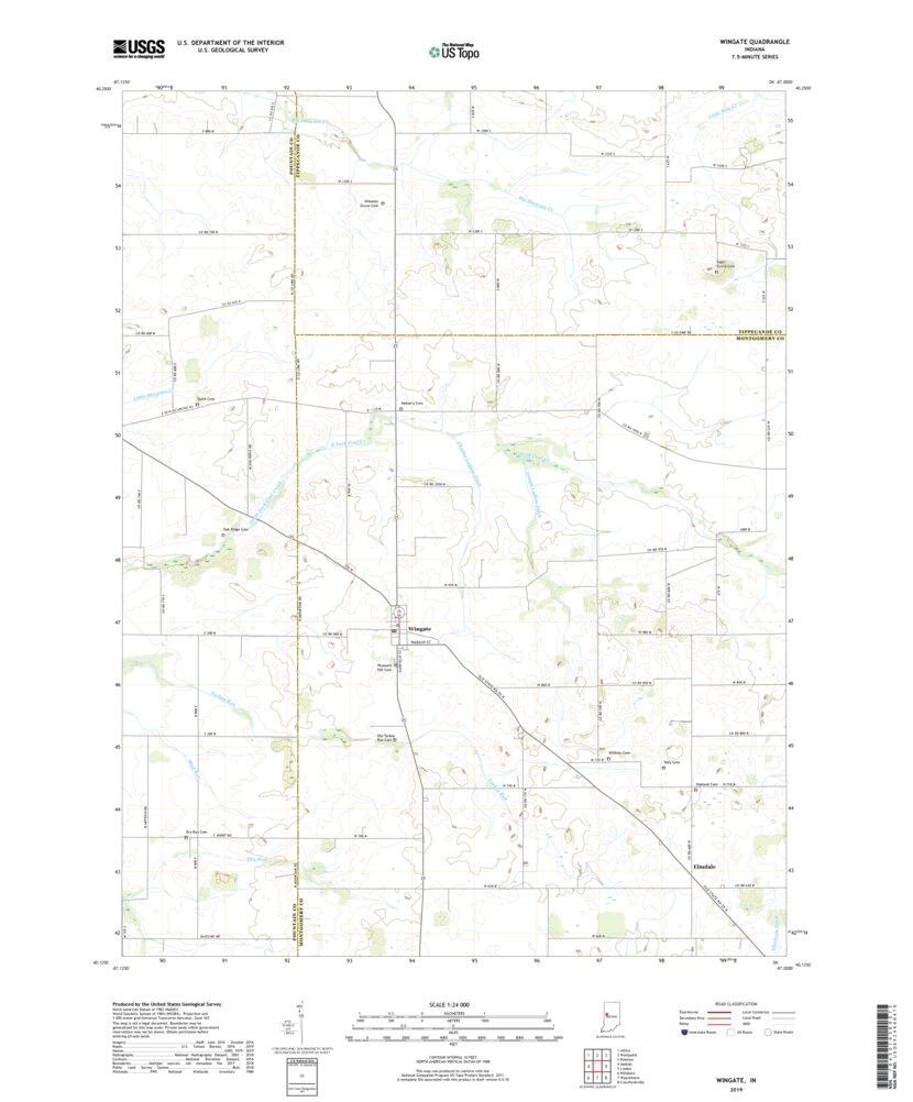 Wingate, IN (2019, 24000Scale) Map by United States Geological Survey Avenza Maps