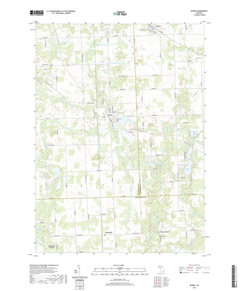 Byron, MI (2019, 24000Scale) Map by United States Geological Survey Avenza Maps
