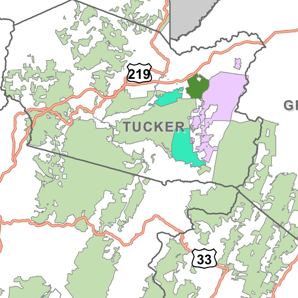 West Virginia Public Lands Map by WV Division of Natural Resources