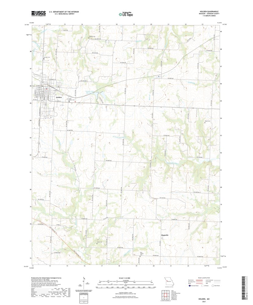 Holden, MO (2021, 24000Scale) Map by United States Geological Survey