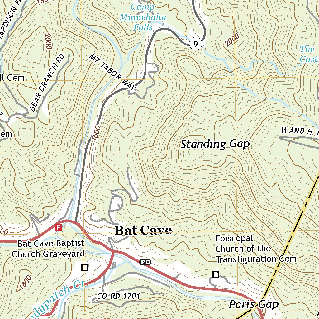 2019 USGS Map of Bat Cave
