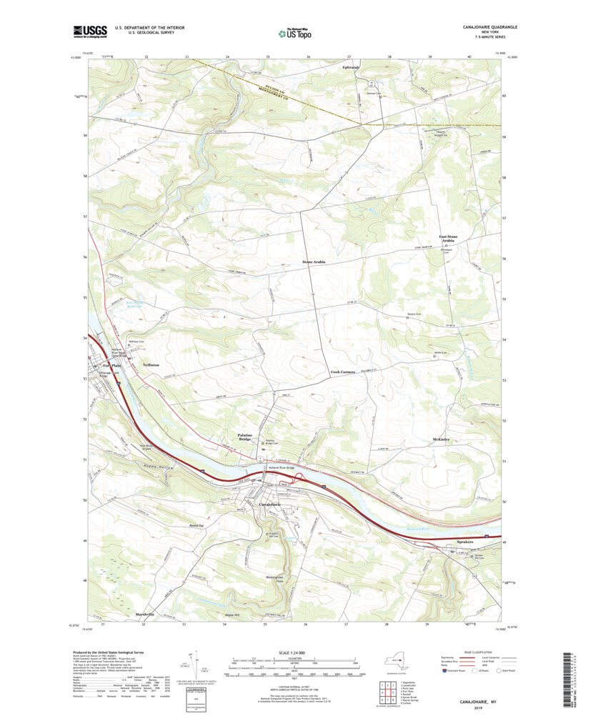 Canajoharie, NY (2019, 24000Scale) Map by United States Geological