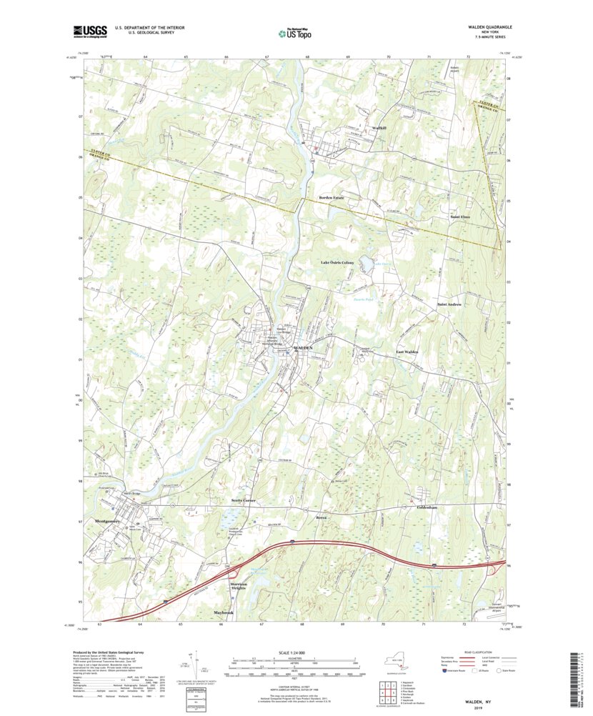 Walden, NY (2019, 24000Scale) Map by United States Geological Survey